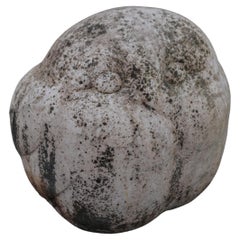 Vintage Raw Marble Stone Owl From Denmark, Circa 1960