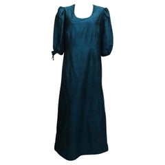 Vintage Raw Silk Turquoise Gown by Senatore Moda Milan