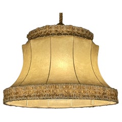 Vintage rawhide pendant lamp, 1950s