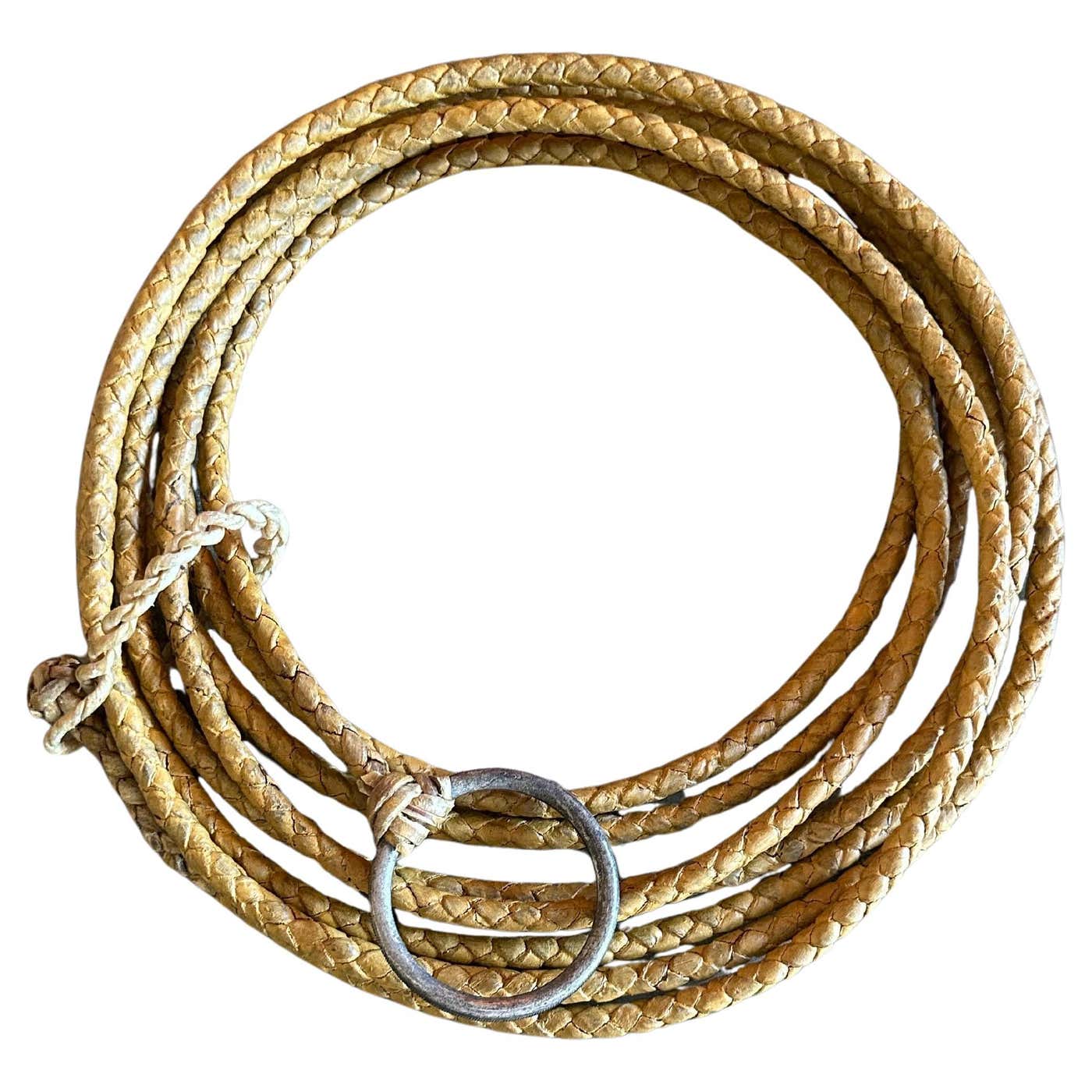 Leather Riata Rope Vintage Rawhide Riata Lasso For Sale at 1stDibs