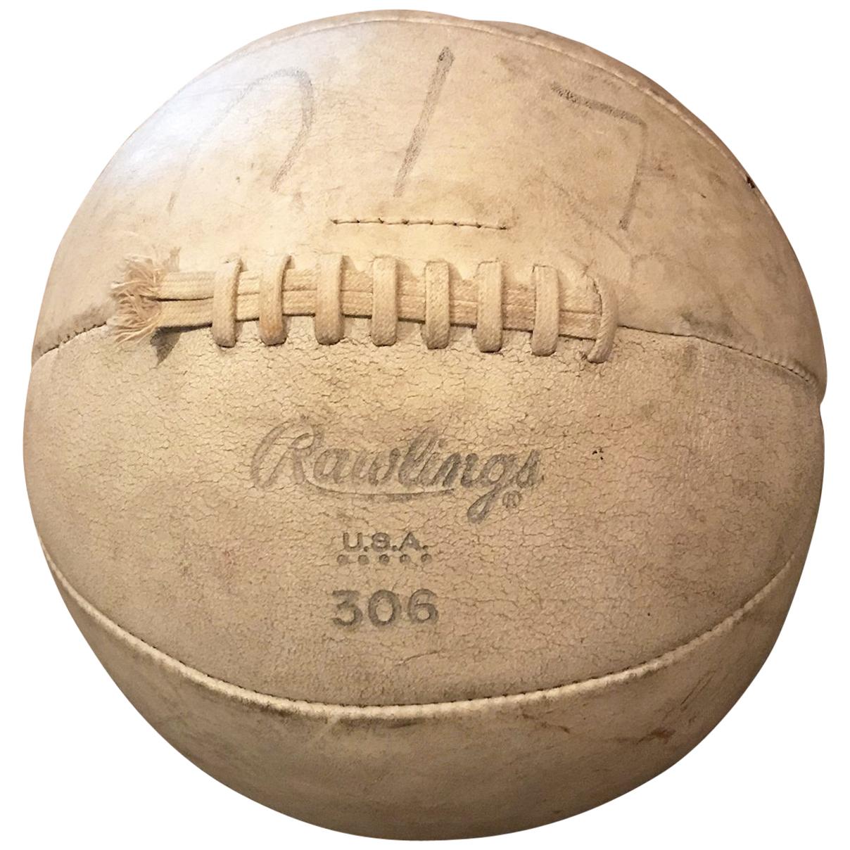 Vintage Rawlings White Leather Medicine Ball