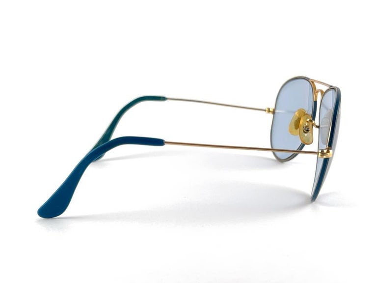 Vintage Ray Ban Aviator Flying 58 Colors Blue Changeable Lenses