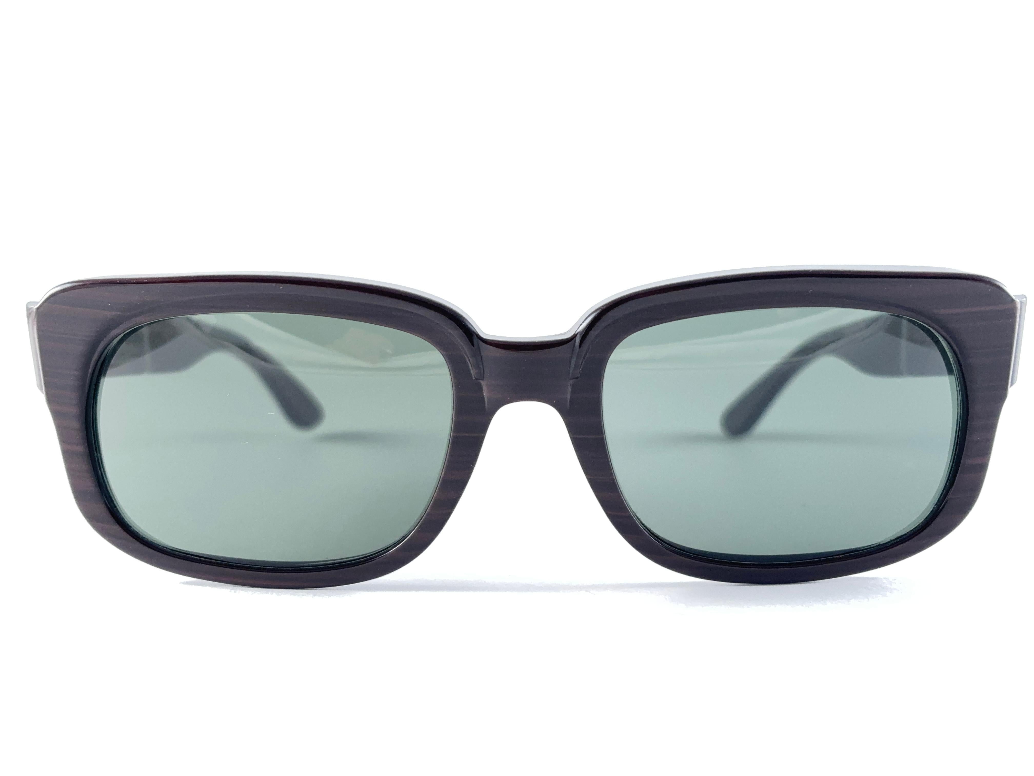 Vintage Ray Ban Bengal 1960'S Rosewood Midcentury Grey Lenses Usa B&L Sunglasses For Sale 5