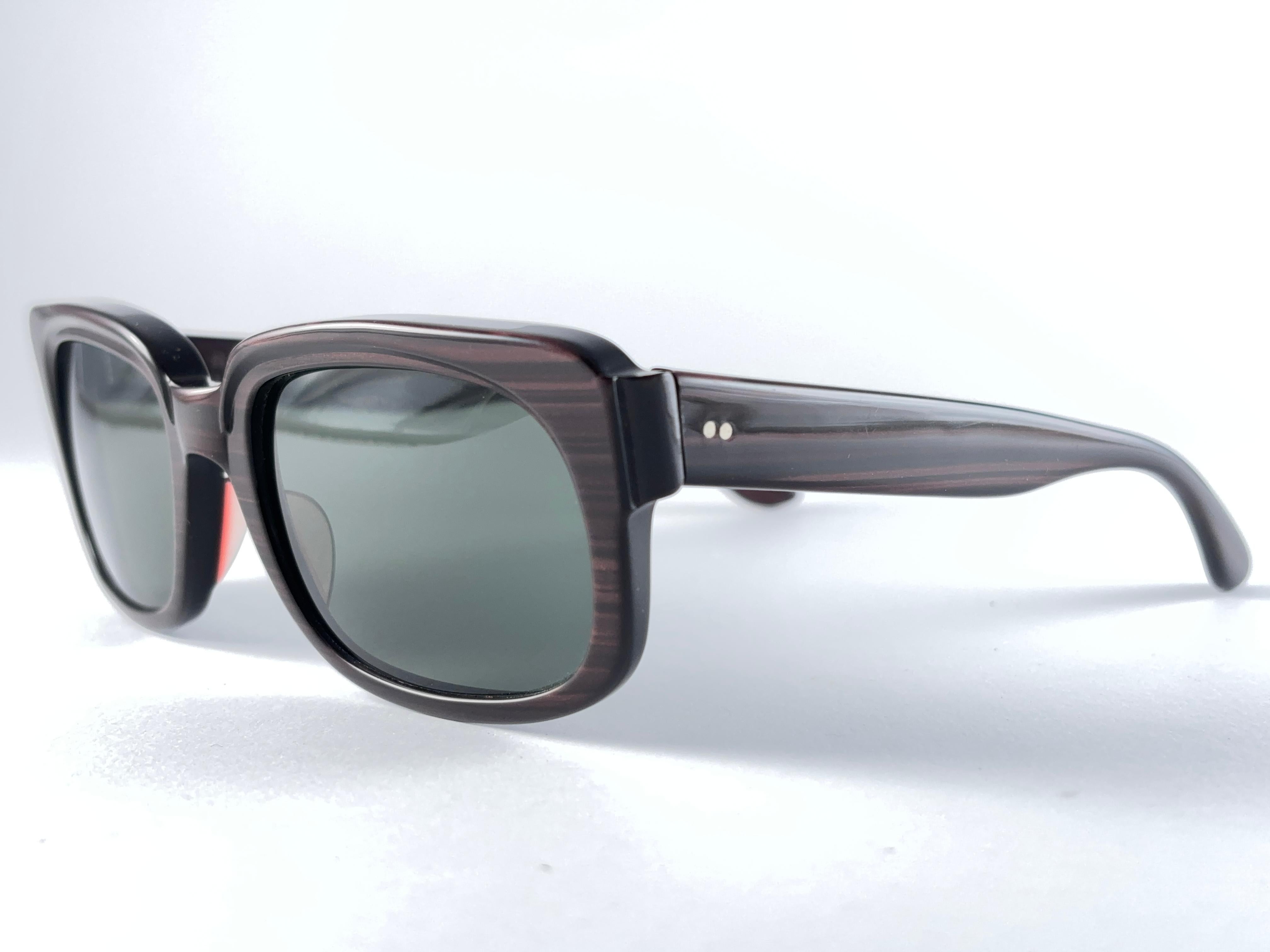 Vintage Ray Ban Bengal 1960'S Rosewood Midcentury Grey Lenses Usa B&L Sunglasses For Sale 3