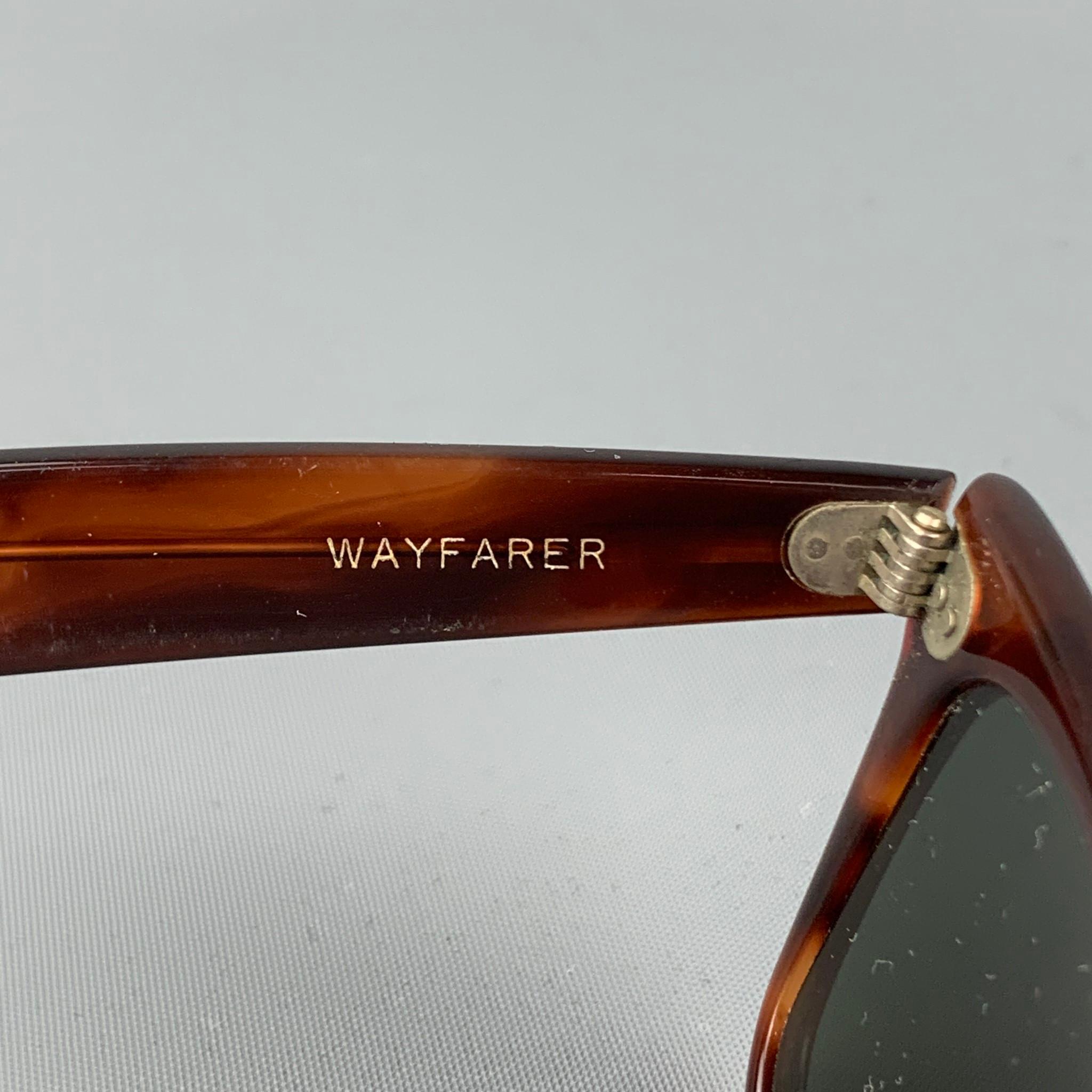 Black Vintage RAY-BAN B&L Brown Acetate Wayfarer Sunglasses