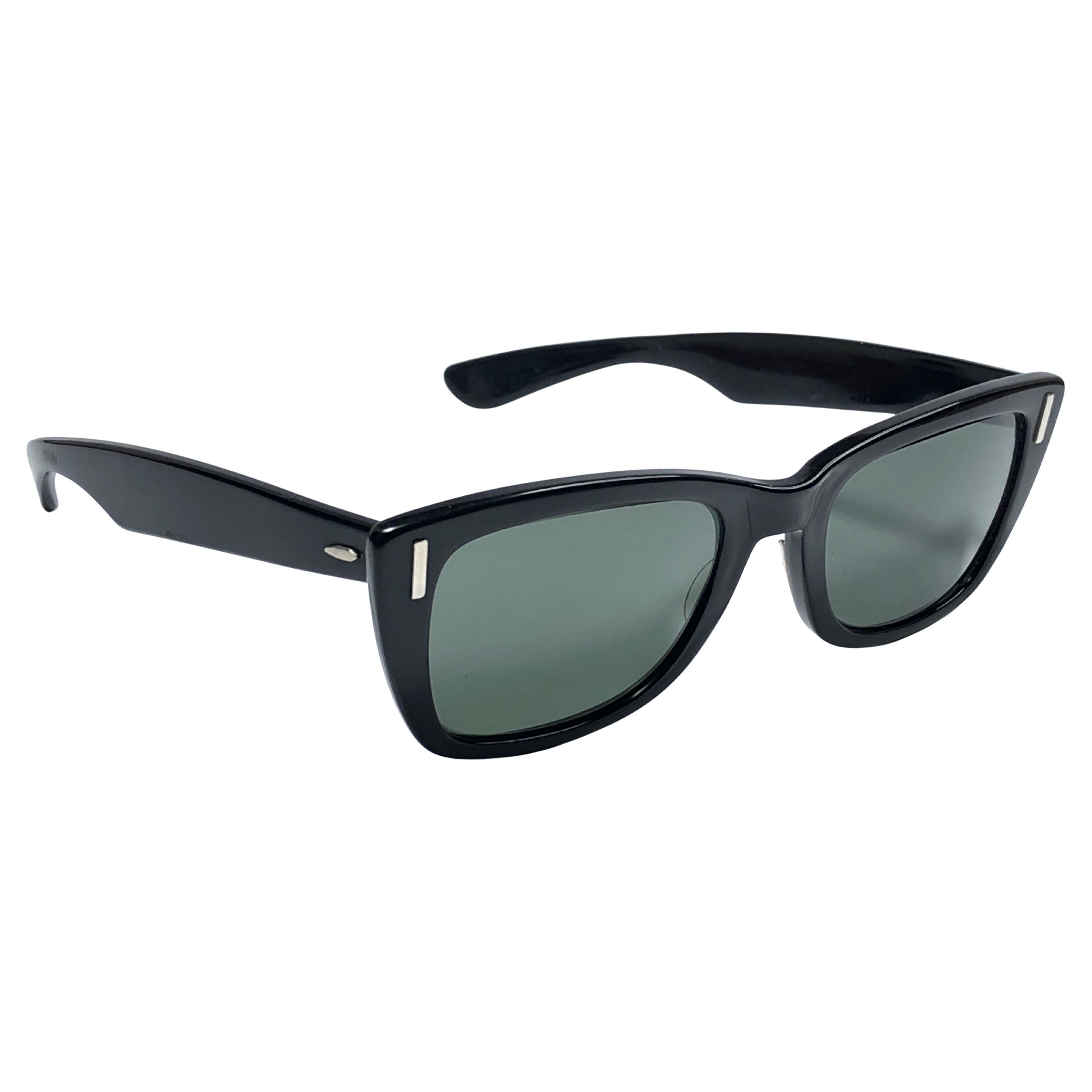 Lunettes de soleil vintage Ray Ban Bob Dylan 1960's Mid Century Black G15 Lenses B&L USA