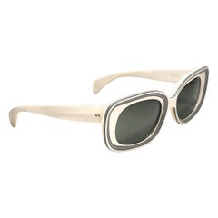 Vintage Ray Ban Buena 1960's Mid Century White G15 Lenses B&L USA Sunglasses
