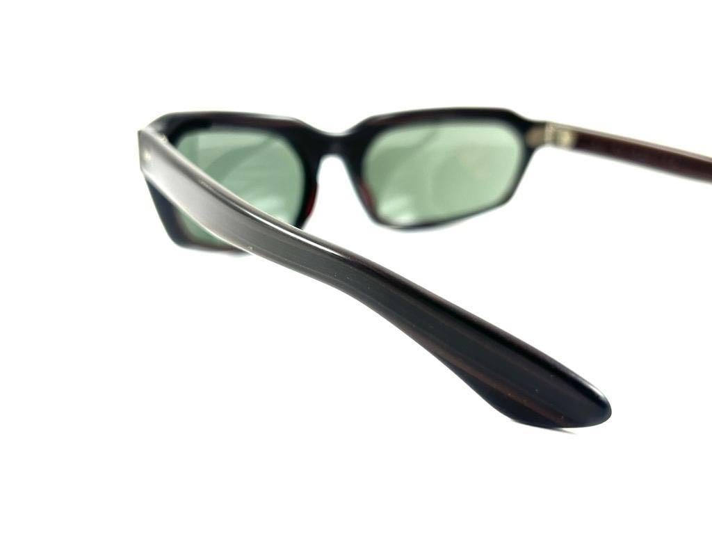 Occhiali da sole vintage Ray Ban Chalet Brown 1960's Mid Century Lenti G15 USA in vendita 2
