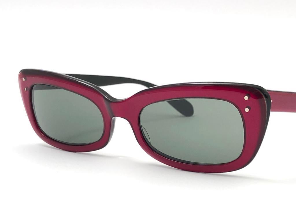  Vintage Ray Ban Chase Rot & Schwarz 1960er Jahre Mitte Jahrhundert G15 Gläser USA Sonnenbrille im Angebot 5