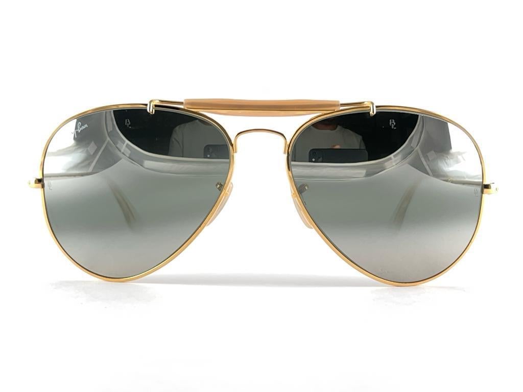 Vintage Ray Ban Double Gradient Gold Outdoorsman 62mm Collectors USA Sunglasses For Sale 10