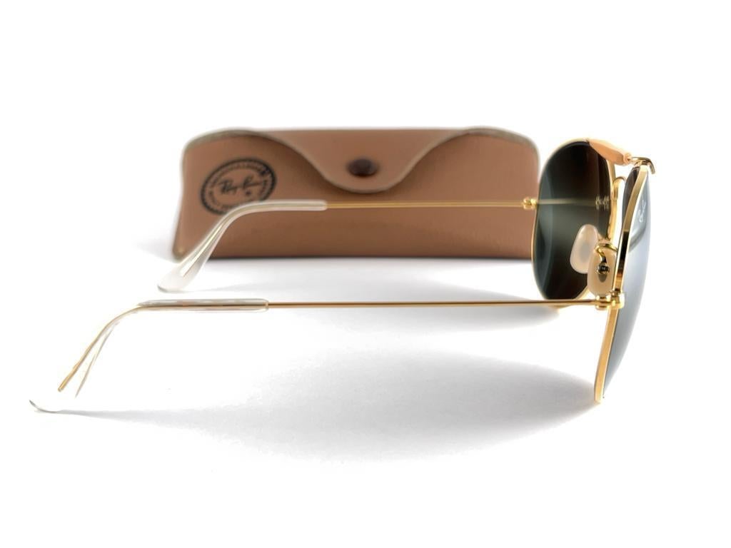Vintage Ray Ban Double Gradient Gold Outdoorsman 62mm Sammler USA Sonnenbrille, Vintage im Angebot 2