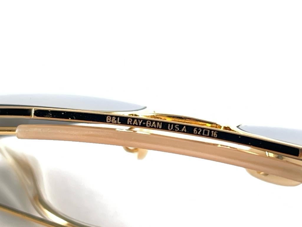 Vintage Ray Ban Double Gradient Gold Outdoorsman 62mm Collectors USA Sunglasses For Sale 4