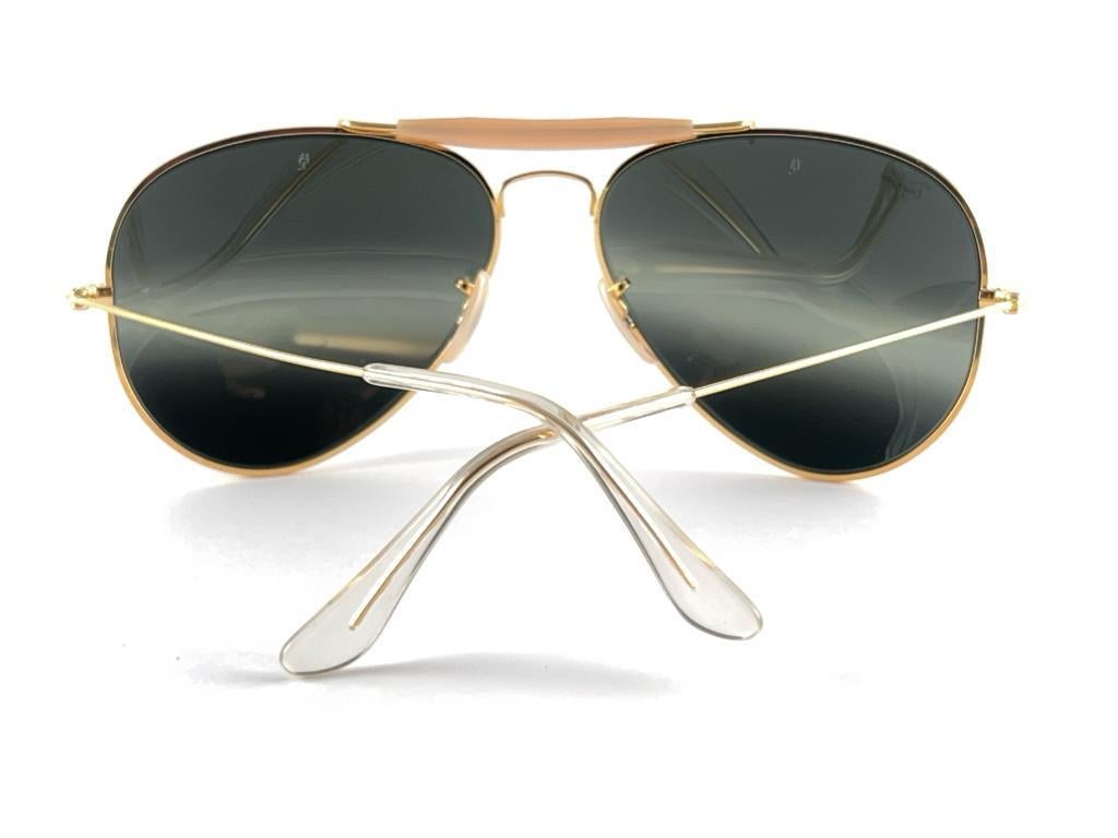 Vintage Ray Ban Double Gradient Gold Outdoorsman 62mm Collectors USA Sunglasses For Sale 5