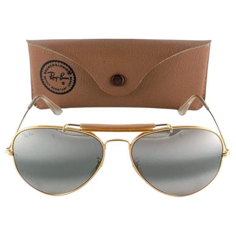 Vintage Ray Ban Double Gradient Gold Outdoorsman 62mm Collectors USA Sunglasses For Sale