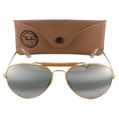 Used Ray Ban Double Gradient Gold Outdoorsman 62mm Collectors USA Sunglasses