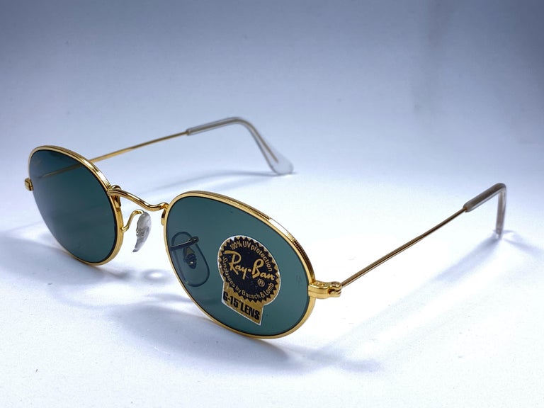 Vintage Ray Ban Gold Oval G15 Grey Lens B&L Vintage Sunglasses