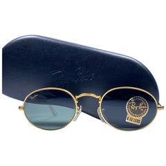 Vintage Ray Ban Gold Oval G15 Grey Lens  B&L Vintage Sunglasses 1980s 