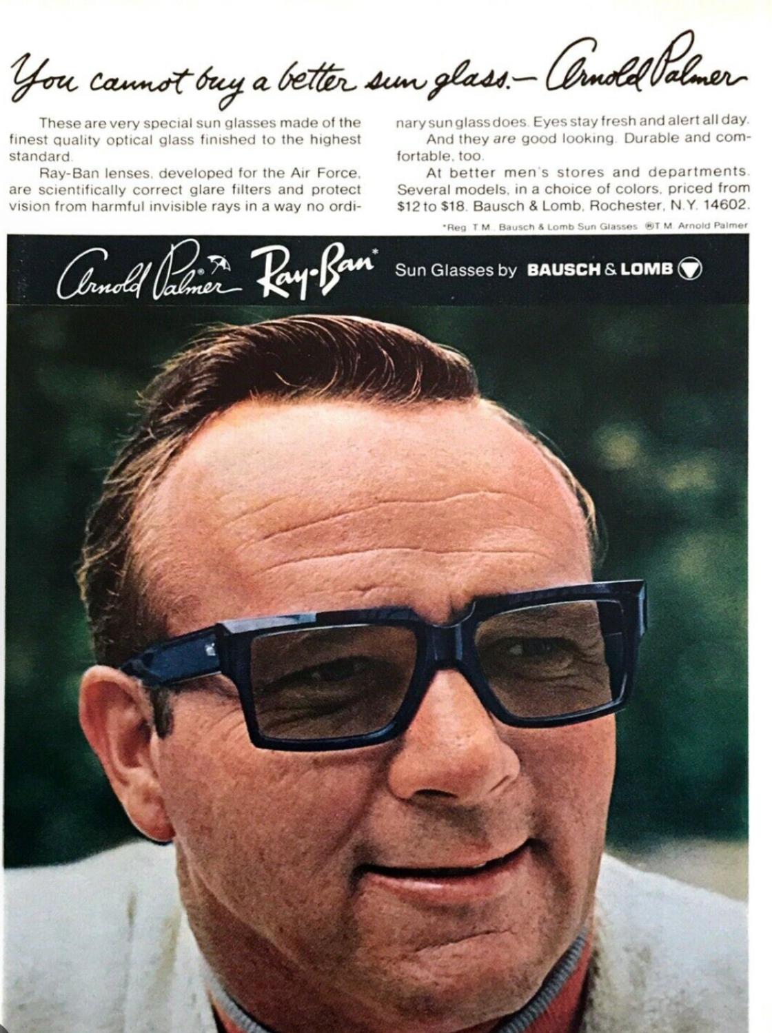 
Collectors Item, 1969 Vintage Ray Ban Inverness By Golf Legend Arnold Palmer G15 Grey Lenses. B & L Ray Ban Usa Etched In One Temple, Inverness And Arnold Palmer Signature In The Other Temple. No B&L Etching Yet. Please Look At The Pictures. Comes