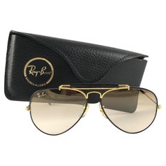 Retro Ray Ban Precious Metals 24k Black & Gold B&L Outdoorsman 58' Sunglasses