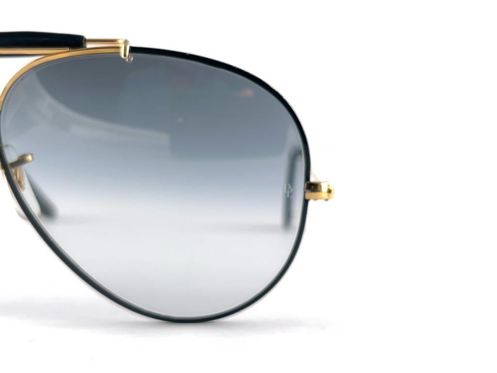 Vintage Ray Ban Precious Metals 24k Black & Gold B&L Outdoorsman 62' Sunglasses 3