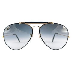 Retro Ray Ban Precious Metals 24k Black & Gold B&L Outdoorsman 62' Sunglasses