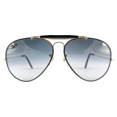 Lunettes de soleil vintage Ray-Ban Precious Metals 24k Black & Gold B&L Outdoorsman 62'.