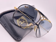 Vintage Ray Ban Precious Metals 24K Gold & Black Shooter 62Mm USA Sunglasses