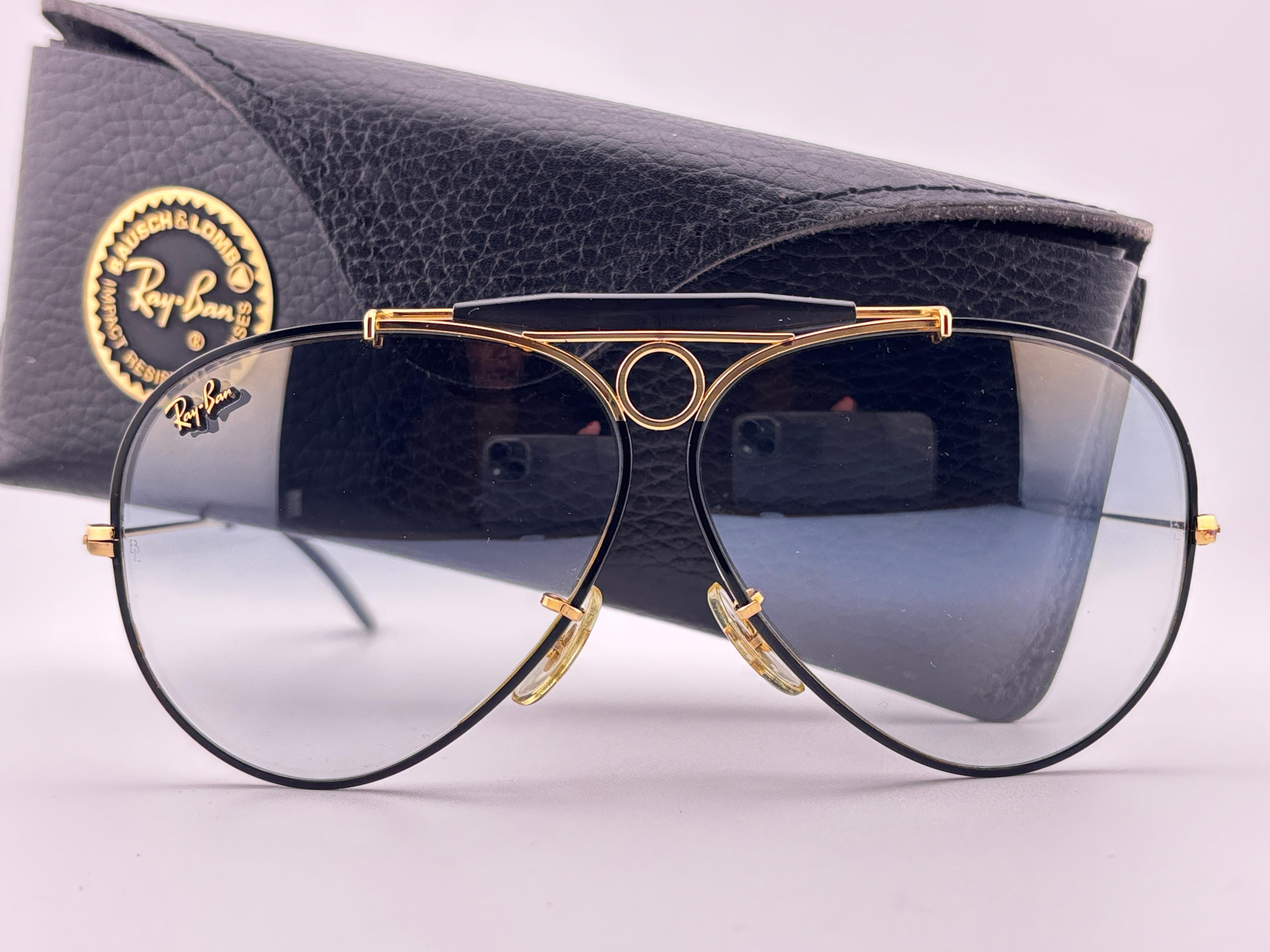 Occhiali da sole vintage Ray Ban Precious Metals 24K Gold 
Black Shooter 62Mm USA