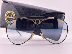 Vintage Ray Ban Precious Metals 24K Gold & Black Shooter 62Mm USA Sunglasses