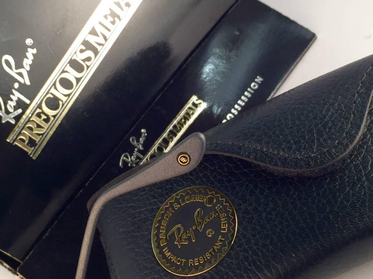Ray Ban Precious Metals 24k Gold/Platinum B&L Outdoorsman 58 Sunglass en vente 4
