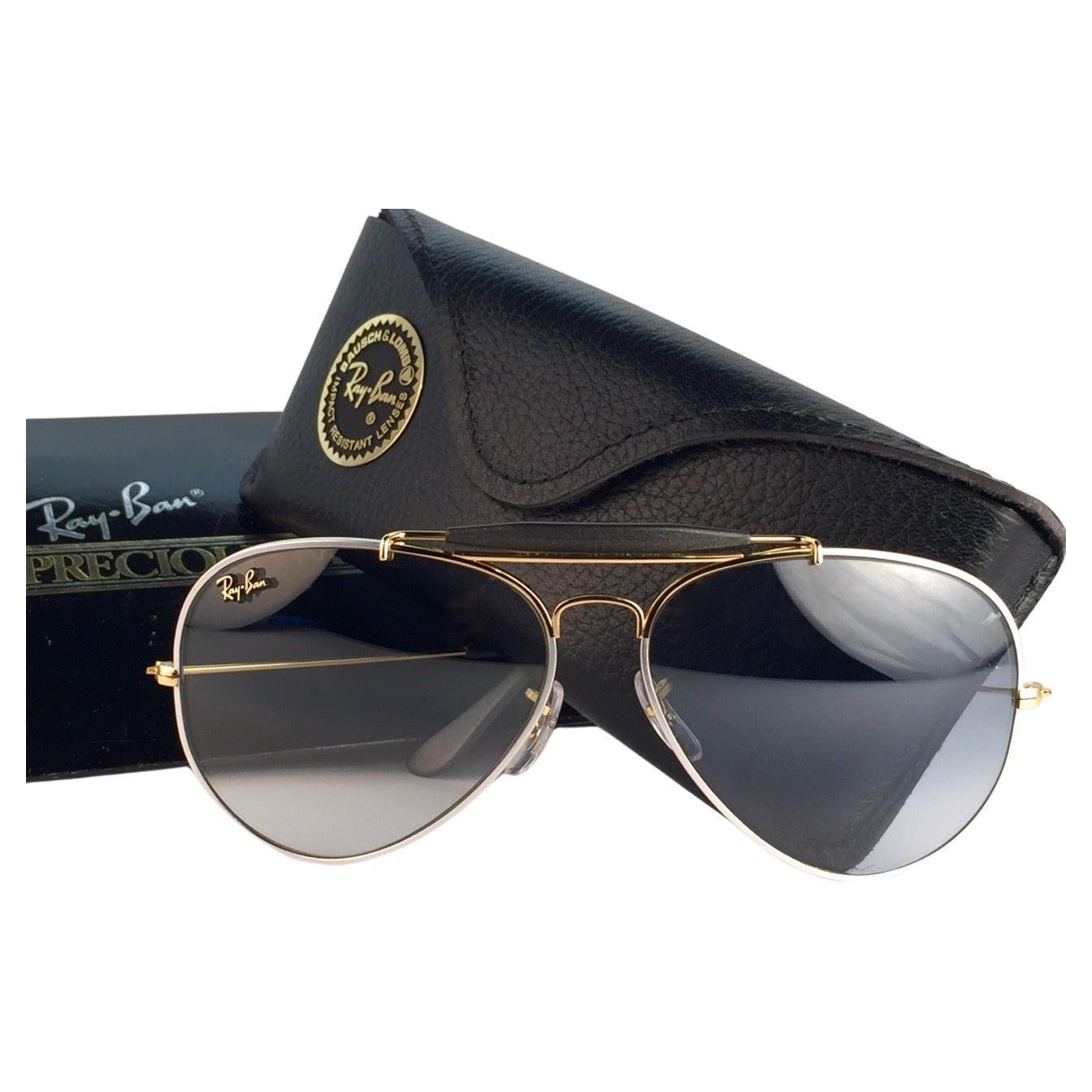 Ray Ban Precious Metals 24k Gold/Platinum B&L Outdoorsman 58 Sunglass en vente