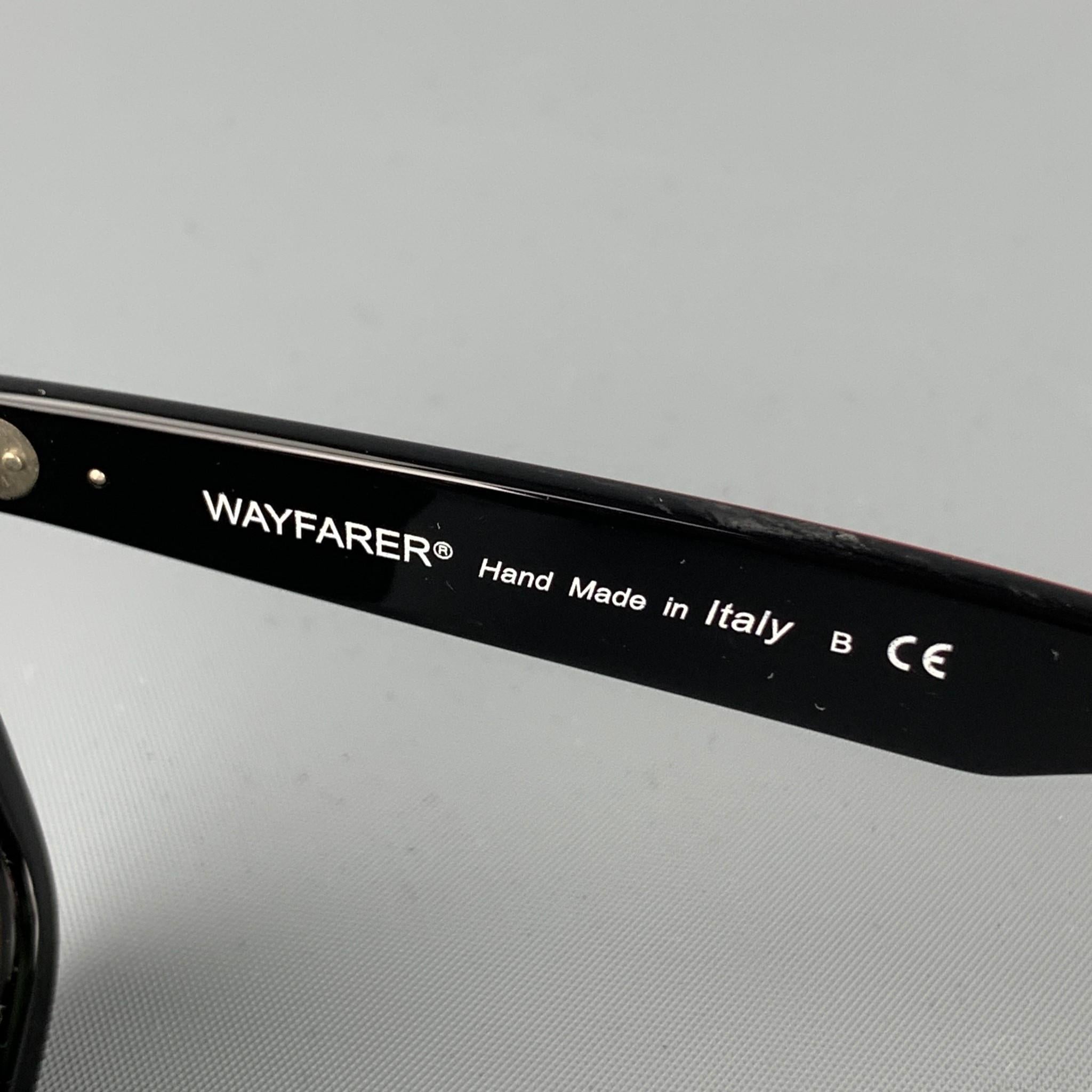 Black Vintage RAY-BAN Red Acetate Wayfarer Sunglasses
