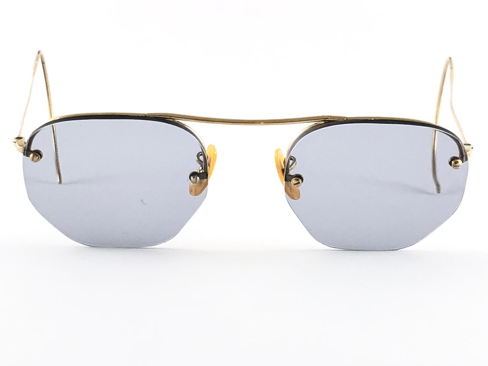 Vintage Ray Ban Randlose 12 K Gold Medium Graue B&L-Sonnenbrille 1960er Jahre im Zustand „Hervorragend“ in Baleares, Baleares