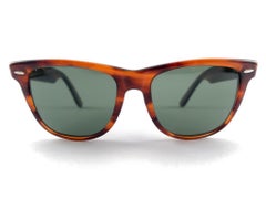 Vintage Ray Ban The Wayfarer II Tortoise G15 Grey Lenses USA 1980's Sunglasses
