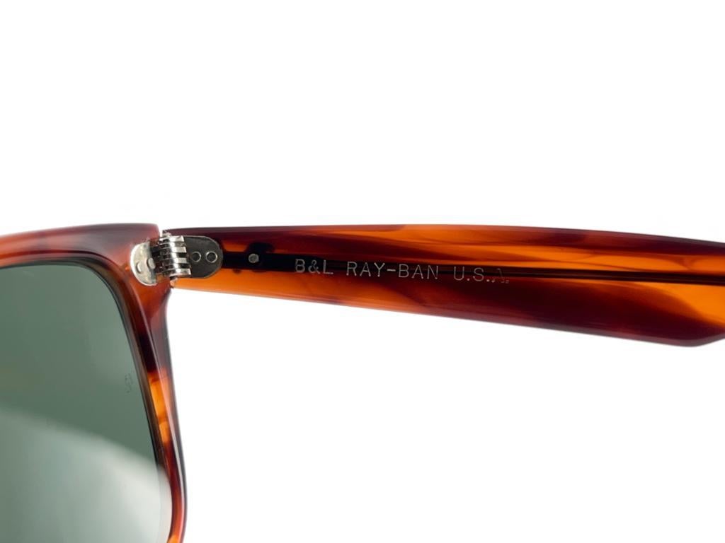 Vintage Ray Ban The Wayfarer II Schildpatt G15 Graue Linsen USA 1980er Jahre Sonnenbrille im Angebot 5