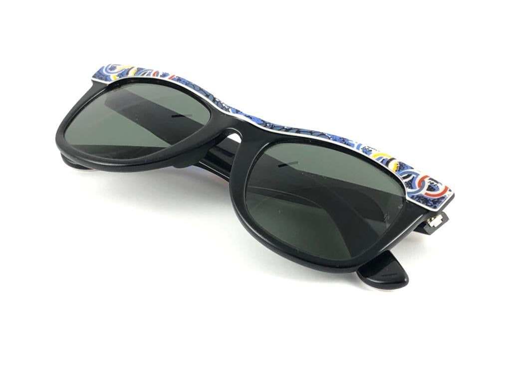 Vintage Ray Ban Wayfarer Classic Olympic Albertville G15 '92 Bl Us Sunglasses For Sale 1