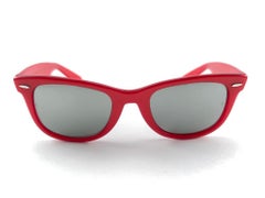 Vintage Ray Ban Wayfarer Original Red Candy Medium Mirrored Lenses B&L Usa