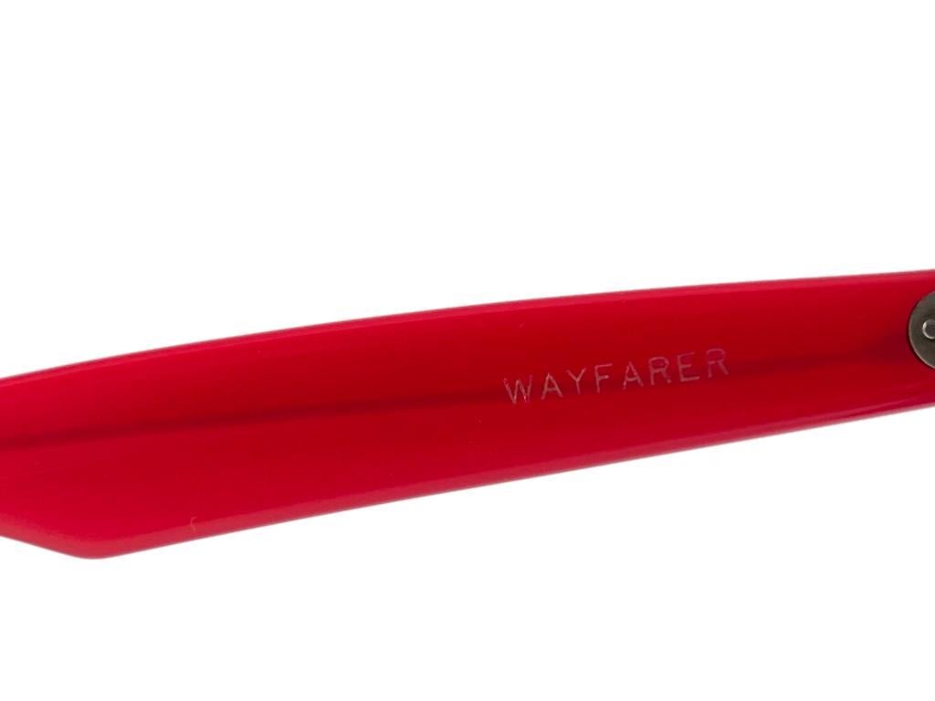 Vintage Ray Ban Wayfarer Original Red Candy Medium Mirrored Lenses B&L Usa For Sale 1