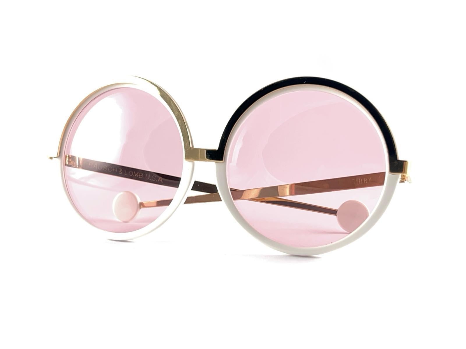 Lunettes de soleil vintage Ray B&L Gibby Pearl Gold Gradient, années 70, fabriquées aux États-Unis en vente 8