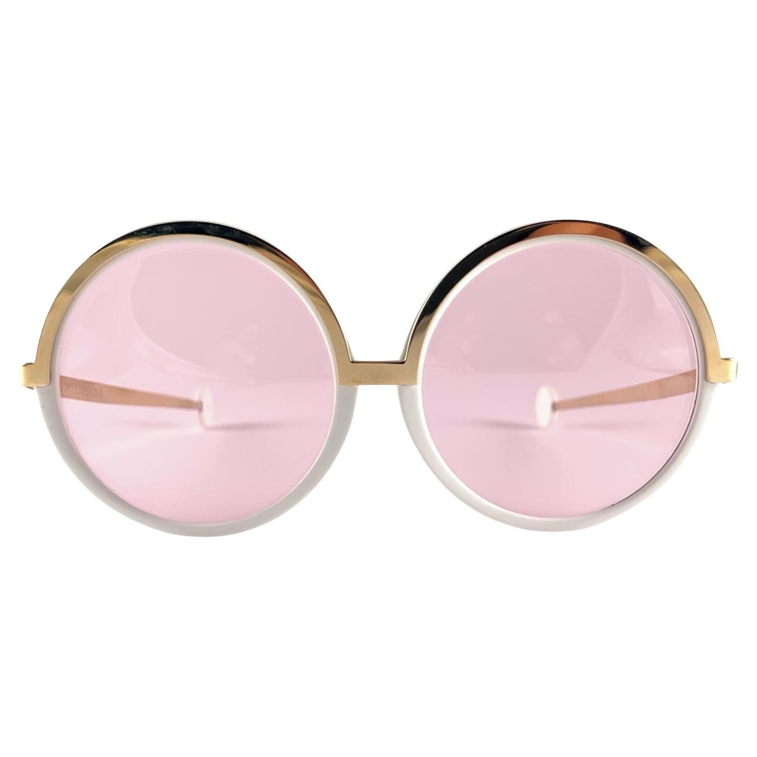 Vintage Ray B&L Gibby Perlen-Gold- Gradient-Lenses-Sonnenbrille, 70er Jahre, hergestellt in Usa im Angebot