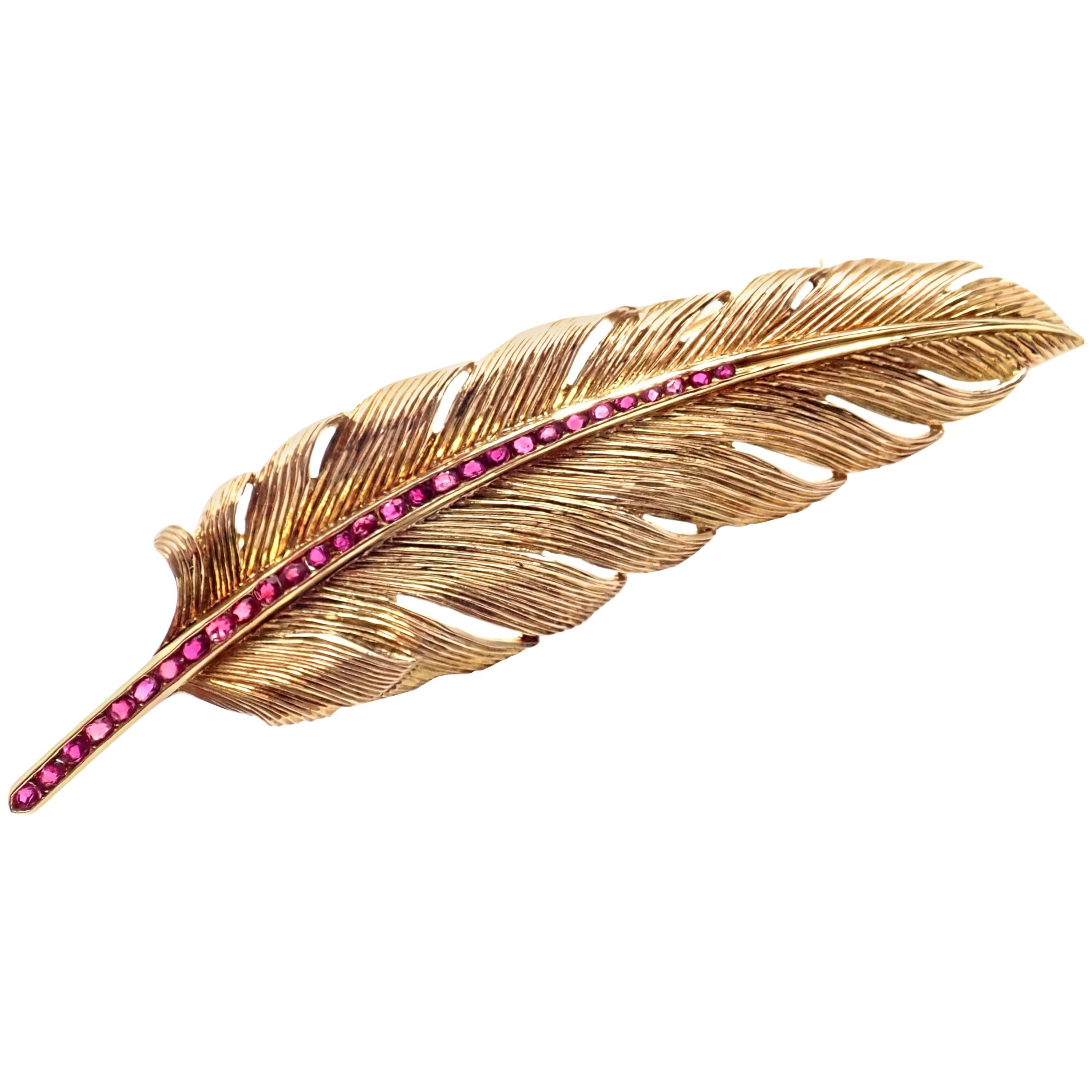 Vinatge Feather Brooch Pin