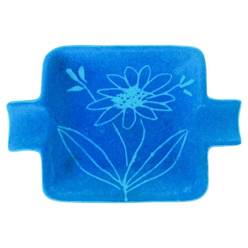 Cenicero de cerámica Raymor vintage con diseño botánico