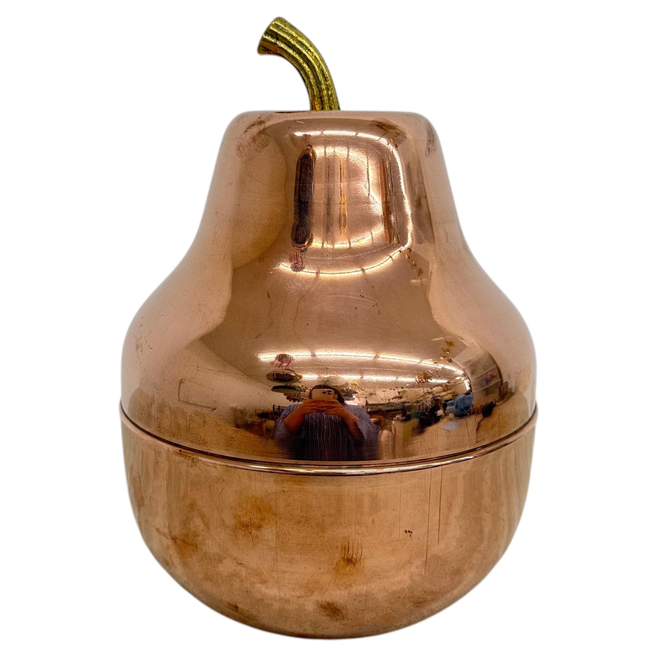 Vintage Raymor Large pear shaped copper champagne and ice bucket , Italy 1970’s