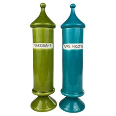 Used Raymor Vice Jars Set: Pop Art Canisters