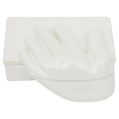 Vintage Raymor White Ceramic Hand Box Italian