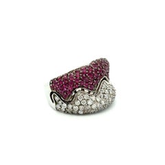 Vintage RBC Diamond and Ruby Gold Ring Estate Jewelry Fine Jewelry