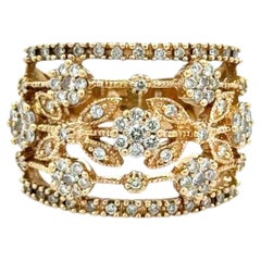 Vintage RBC Diamond Gold Lacey Band Ring