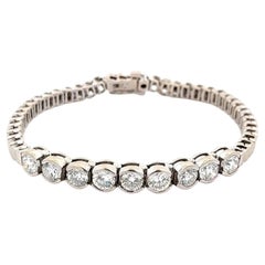 Vintage RBC Diamond Halfway Line Gold Tennis Bracelet Fine Estate Jewelry
