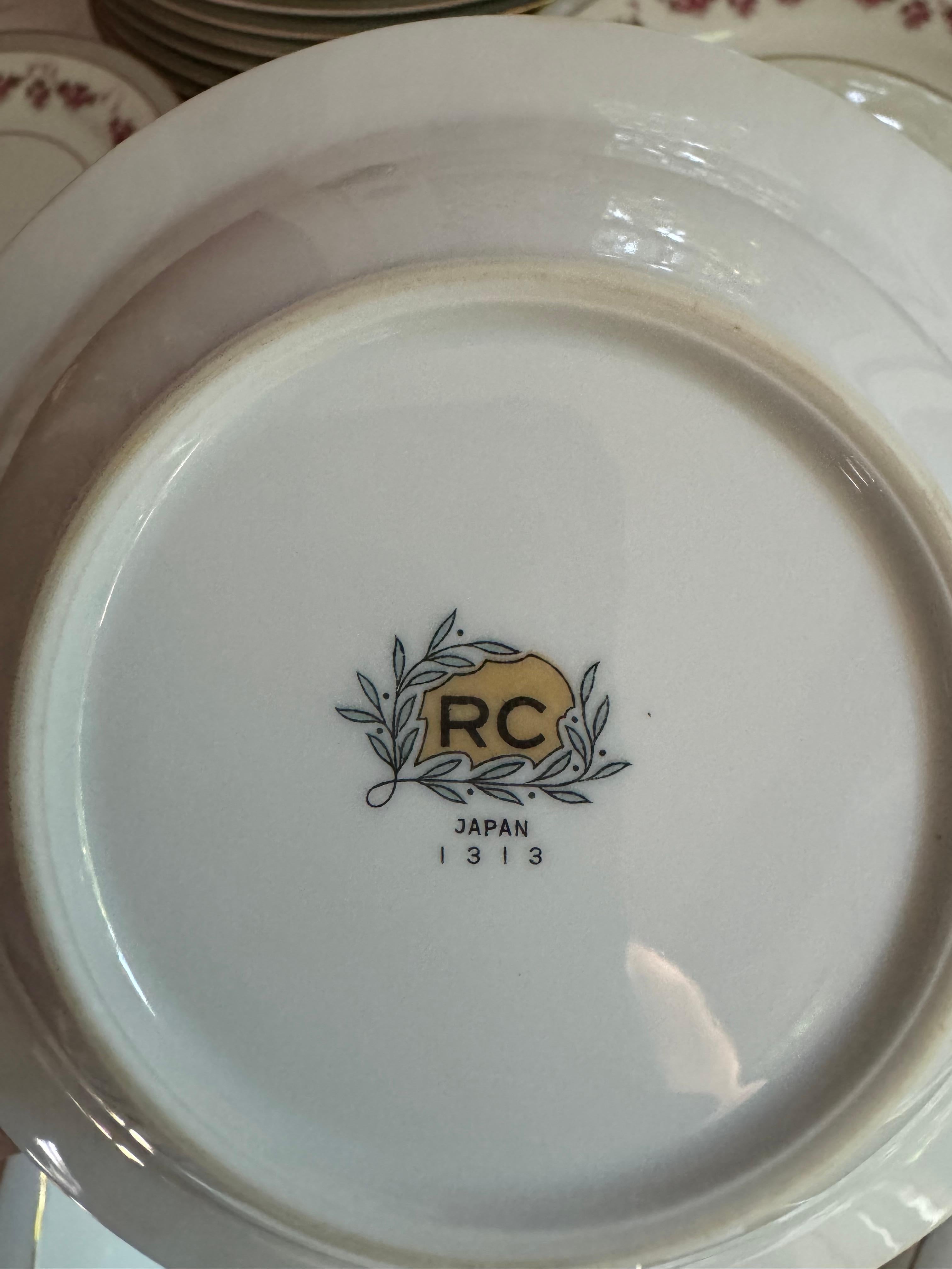 Ensemble de 12 pièces vintage Rc Royal Crockery par Noritake China en vente 1