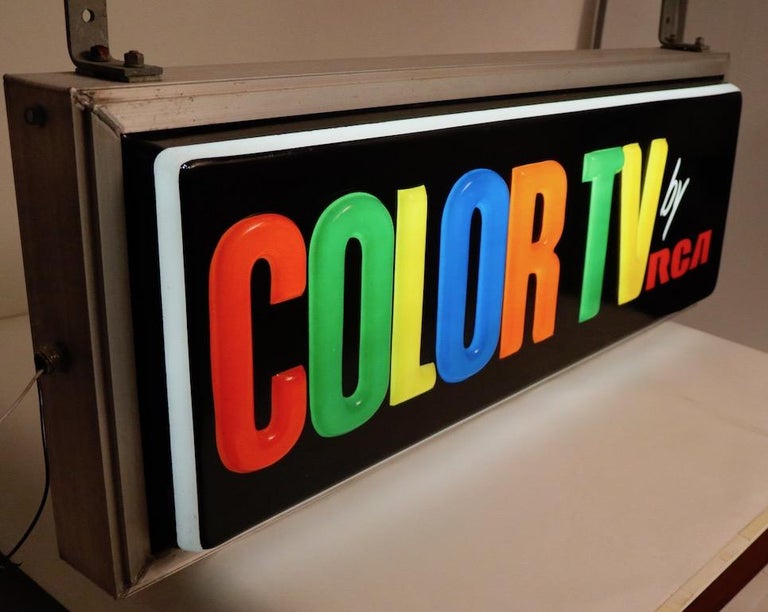 Vintage RCA COLOR TV Sign at 1stDibs